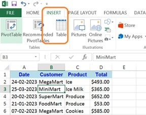 Benefits to use Excel Table