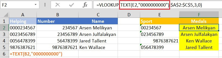 Consistent Data Types and Formats in VLookup is must